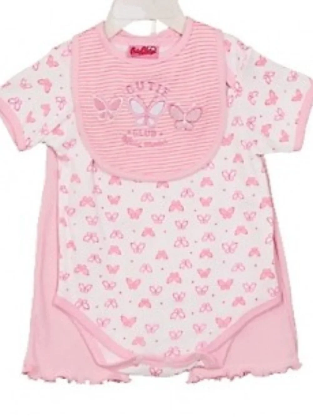 Only Girls - Baby Girls' 3-Pc Butterfly Onesie Set